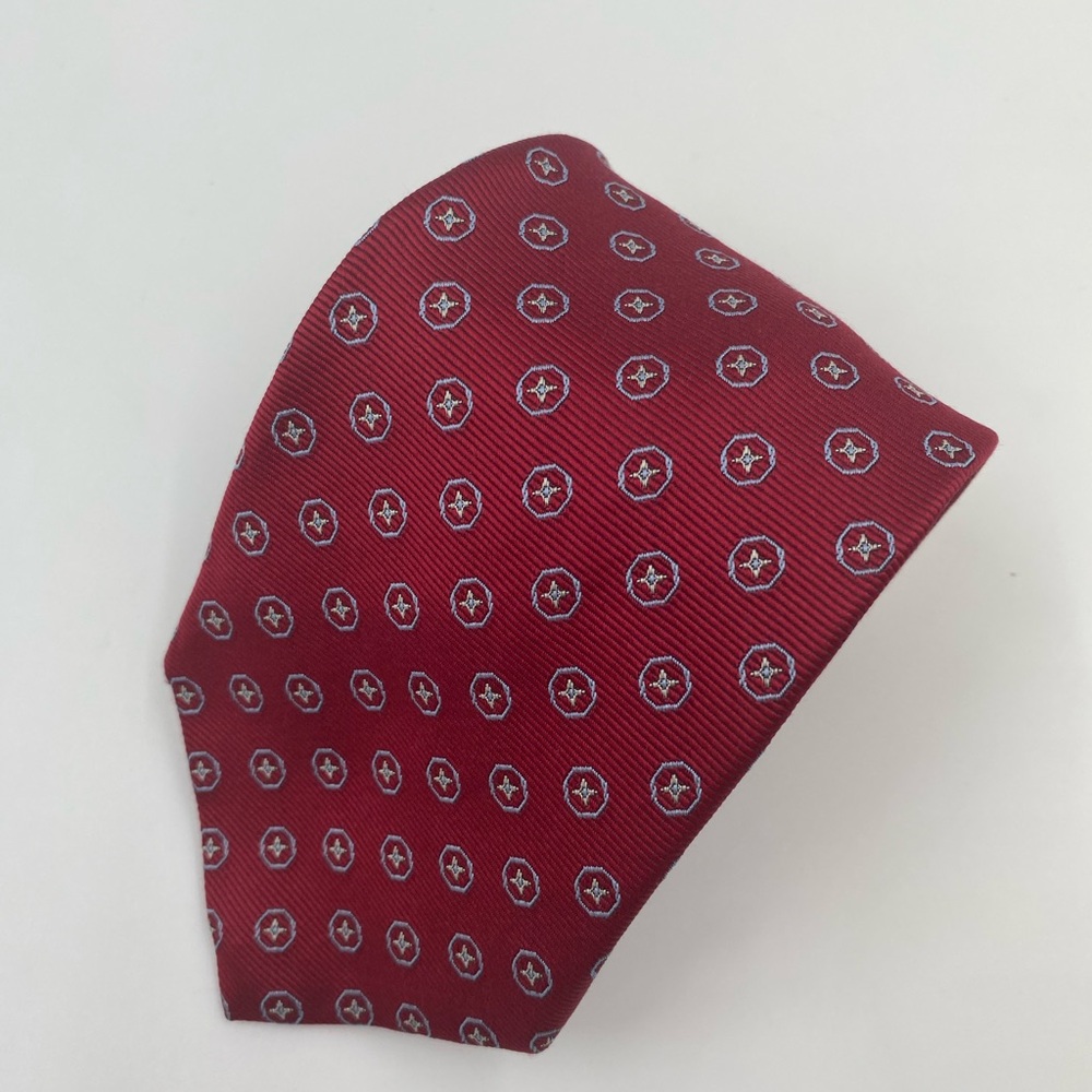 Brooks Brothers Red and Black Silk Geometric Tie